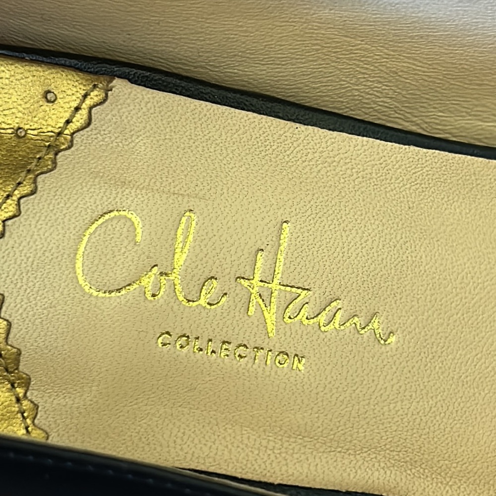 Cole Haan Nike Air Carma Black Leather Pump Square Toe Size 9.5 - Picture 9 of 12